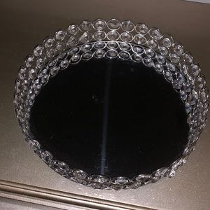 Mirrored decorative crystal tray